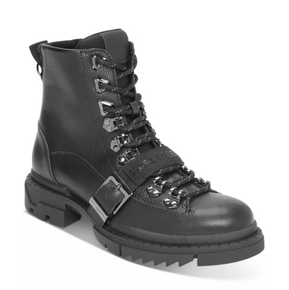 Tumbled Leather Top Buckle Strap Boots