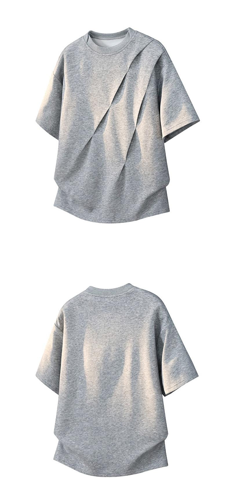 Stylish Artistic Wrinkled Short-Sleeved T-Shirt