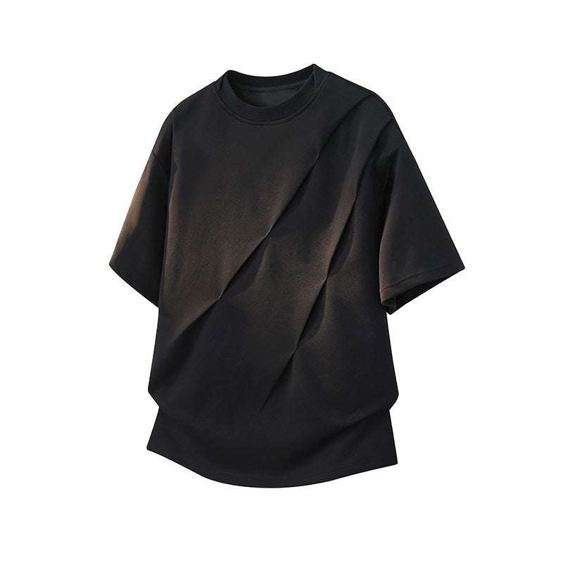 Stylish Artistic Wrinkled Short-Sleeved T-Shirt