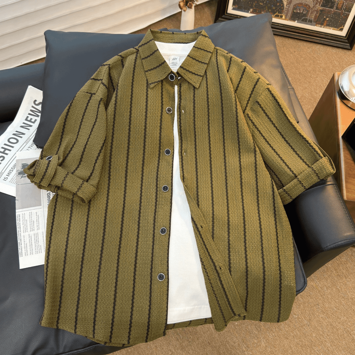 Trendy Breathable Casual Striped Shirt
