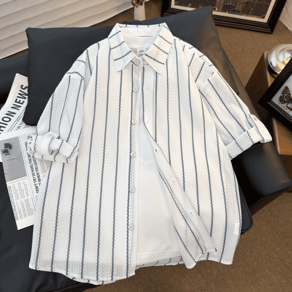 Trendy Breathable Casual Striped Shirt