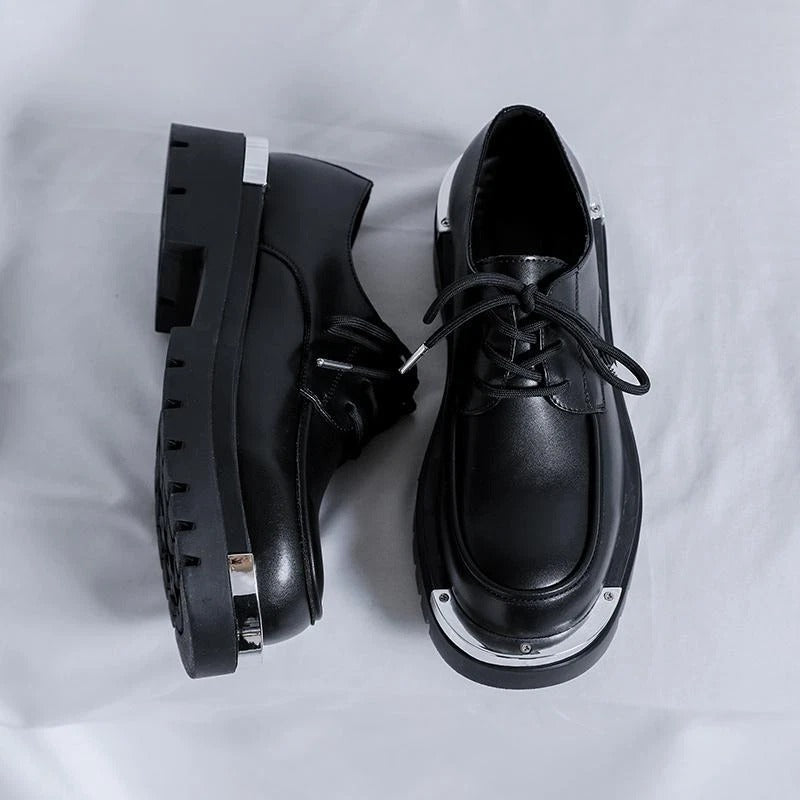 Mens Dress Formal Platform Round Toe Lace Up Casual Work Shoes Fashion Business