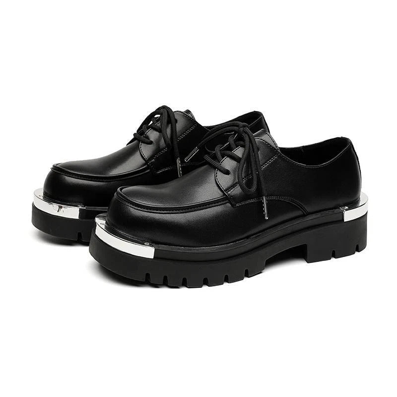Mens Dress Formal Platform Round Toe Lace Up Casual Work Shoes Fashion Business