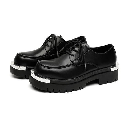 Mens Dress Formal Platform Round Toe Lace Up Casual Work Shoes Fashion Business